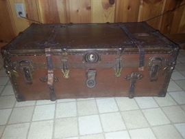 Footlocker with leather straps