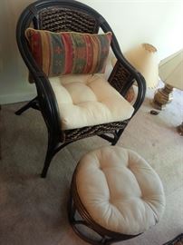Nice Rattan Chair and Ottoman
