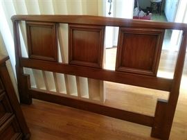 Mid-Century queen size headboard & rails