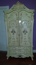 White lacquer armoire- Rococo style, very high quality