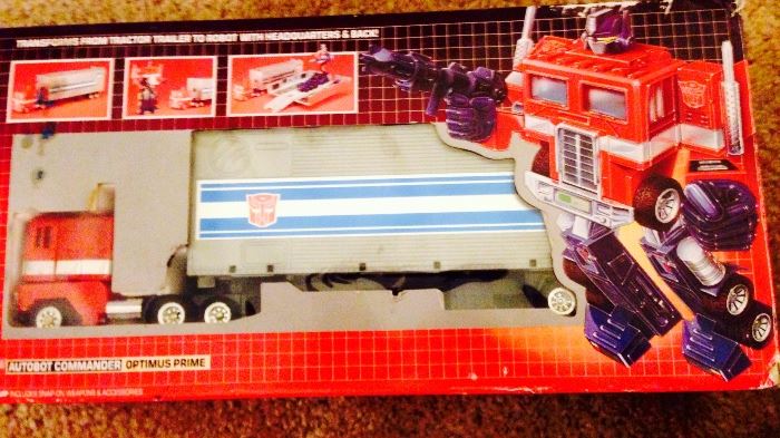 we found a box of G1 vintage Transformers. Optimus Prime shown here there are about 8 others in their boxes                                        