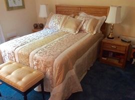 Oak Bed & Night Stand