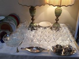 Some of the Stemware, Silver Plate Items, etc