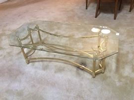 Glass and Brass Coffee Table