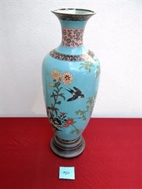 EARLY 20TH CENTURY JAPANESE CLOISONNE VASE & BRONZE STAND