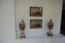 19TH CENTURY PAIR OF ROYAL VIENNA COVERED URNS