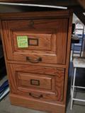 Oak 2-drawer file cabinet
