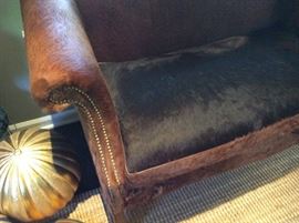 fur couch with tacks