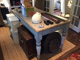 shabby chic small farm table/about 6 feet