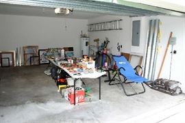 Exercise Equipment, Golf Items, Small amount of hand tools