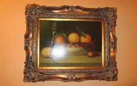 ORNATE FRAMED FRUIT PICTURE