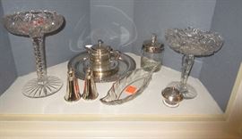 CRYSTAL / SILVER / ASSORTED GLASSWARE