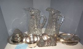 CRYSTAL PITCHERS / SILVER