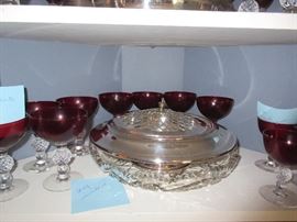 RUBY GLASSES / ASSORTED GLASSWARE