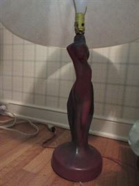 VAN BRIGGLE FLAME WOMAN LAMP