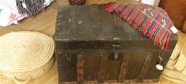 snake charmer basket, vintage trunk