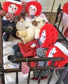 Raggedy Ann, Andy and cradle