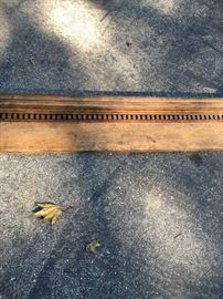 Unique Vintage wood  Mantel possibly from an old home ceiling molding or mantel Over 8' long 