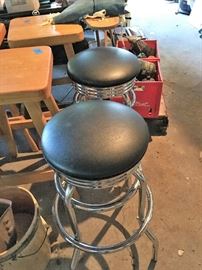 black & chrome stools
