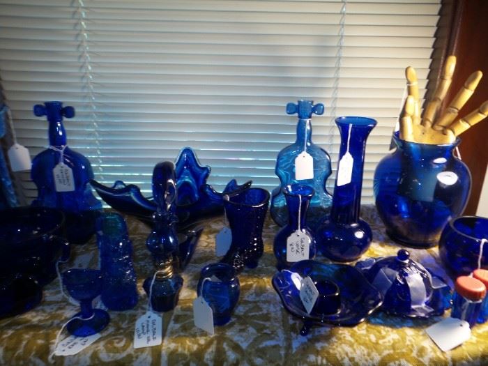 Collection Of Cobalt Blue Glass