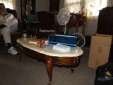 Oval Queen Ann style Coffee Table with Marble top