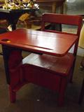 Vintage all wood & metal leg "School Desk" in excellent condition