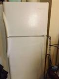 Frigidaire Refrigerator, adjustable shelves, 20.5 cubic feet, 15.24 c.f. refrigerator storage and 5.26 c.f. freezer storage, with ice maker.