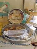 3-sized Aluminum "Wedding Cake Pans" (never used) includes accessories