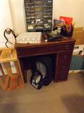 Sewing Cabinet w/ sewing machine hide-away (machine not included)
