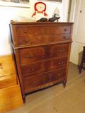 Vintage 5-drawer high-boy dresser