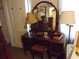 Vintage 1930's Vanity Dresser w/ mirror & bench seat