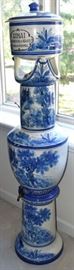 Huge Blue and White Stoneware Water Filter and dispenser