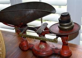 Fabulous early scale with weights and original paint