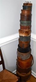 Collection of 15 graduated 19th Century Pantry boxes, with original finishes