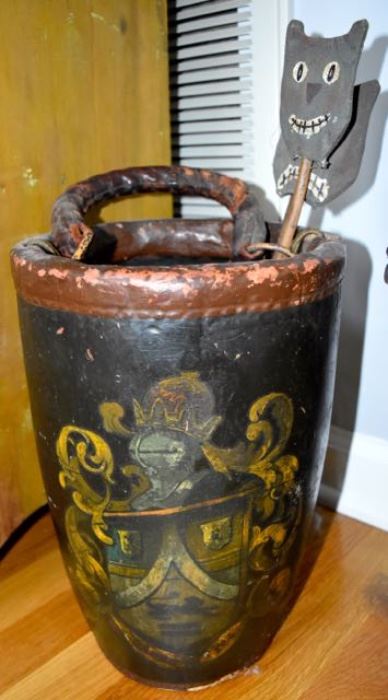 One of Two early Fire Buckets with original Paint