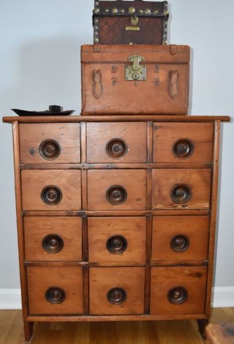 12 Drawer early 19th Century Spice Cabinet 