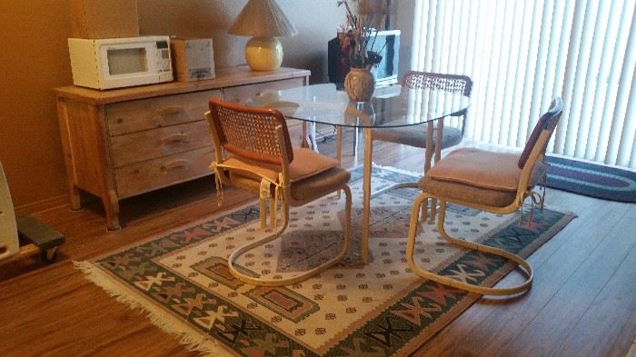 Cozy glass top dinette 
