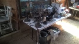 COLLECTION OF 1920'S ROTARY TABLE FANS