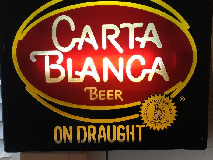 Carta  Blanca Lighted beer  sign.