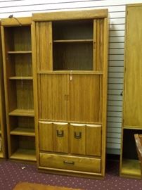 unique side roll doors - book shelf / or entertainment center - great quality  