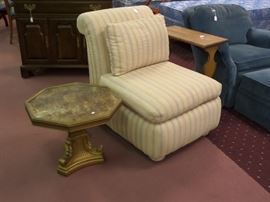 armless accent chair 