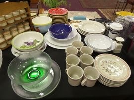 collectibles - glass ware - crystal - decor - cookie jar's vintage glass - McCoy - Mikasa Classic Flair & vintage china