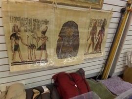 Egyptian art on papyrus paper 