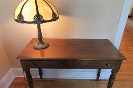 art deco lamp & table