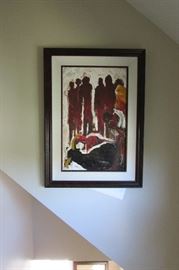 Masai Original Oil Painting slaughtered cow