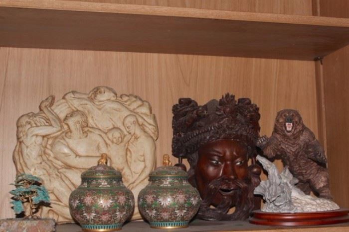 Decorative, Relief, Carving, Small Statuary & Covered Pots