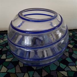 Vintage large art glass bowl