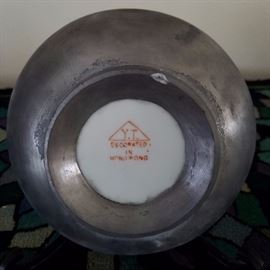 Vintage pewter bottom with mark