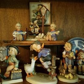 Many vintage Hummel figurines