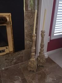 LARGE CANDLE HOLDERS WITH CANDLE STICKS